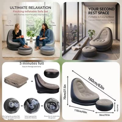 Inflatable Sofa With Foot Rest