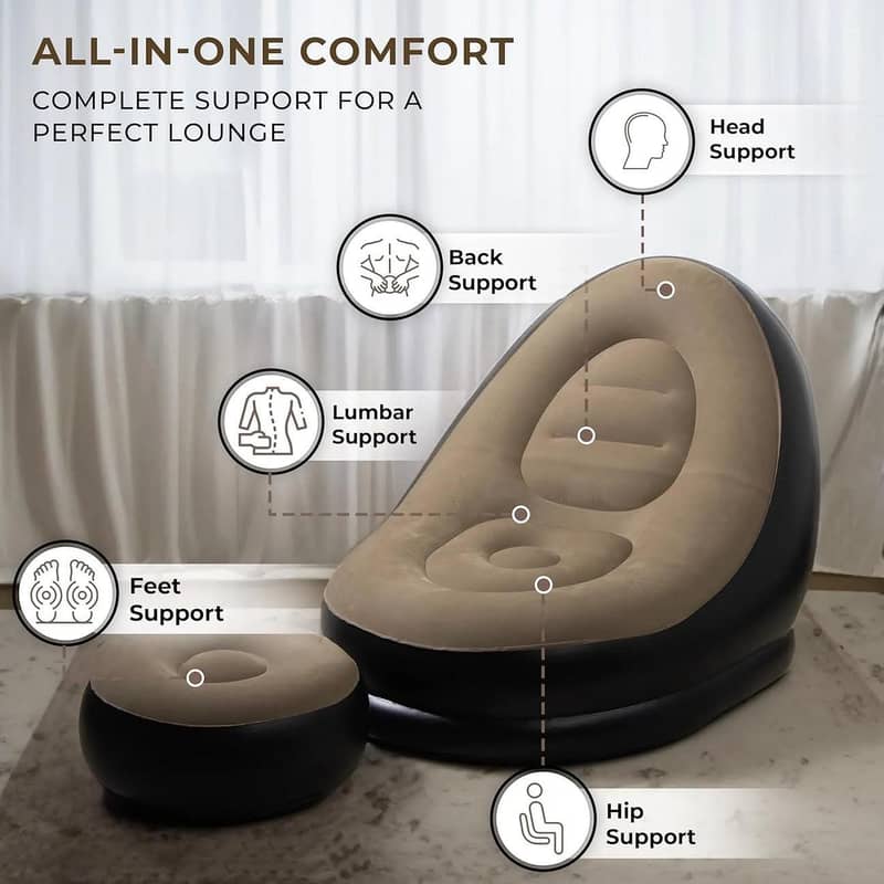 Inflatable Sofa With Foot Rest 4