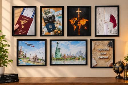 Beautiful Travel Theme Photo Frame | Wall Decoration | Black Frame