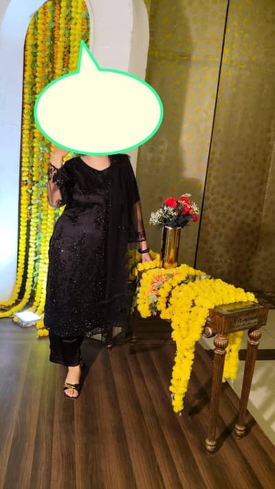 beautiful black color dress 1 tym wear