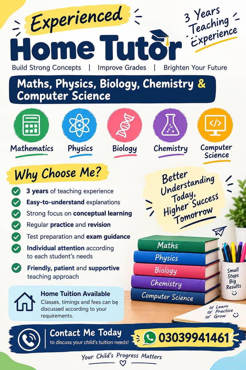 Experienced home tutor | Maths , Computer , Physics 0