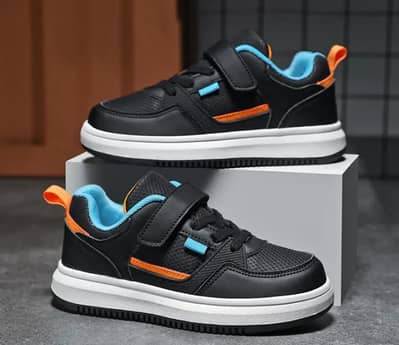 Kids Leather Board Shoes White School Sports Wear.