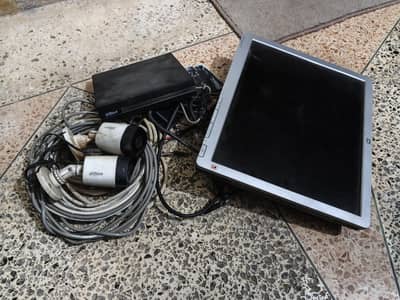 2 alhua CCTV camera with monitor