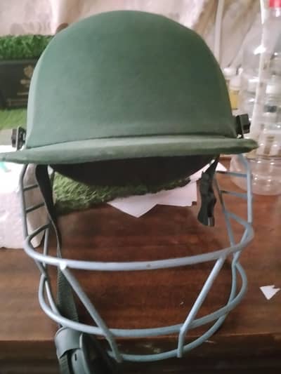 Green Safety Helmet with Face Guard – Used