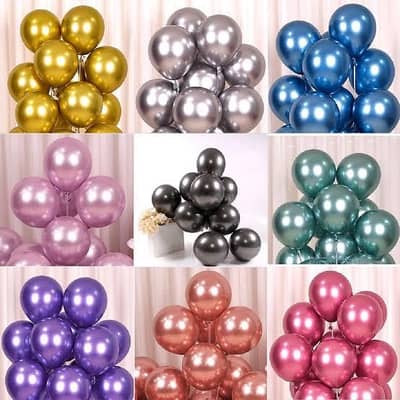 pack of 50pcs metallic chrome shiny balloons, also sizes available