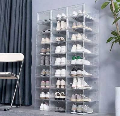 9pcs Transparent Shoe Storage Box | Container For Shoes | Space Saving