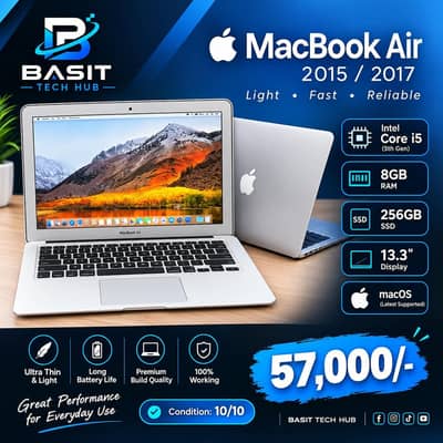MacBook Air 2015/2017 8GB 256GB Condition 10/10 57,000/-