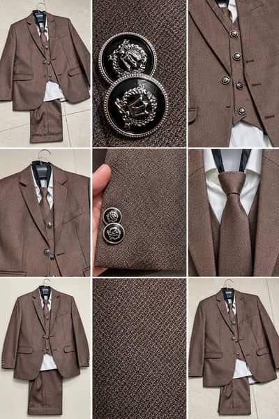 Brown 3-Piece Formal Suit for Boys – Size 22
