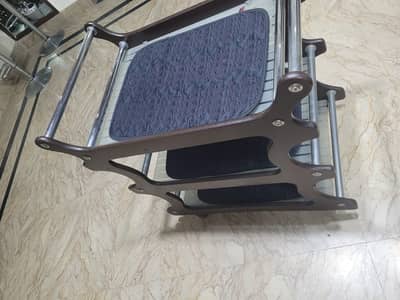 serving trolley 3 steps with wheels mirror and alominium
