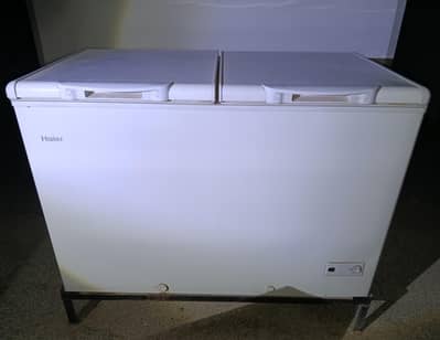 Haier double door fridge and freezer for sale.