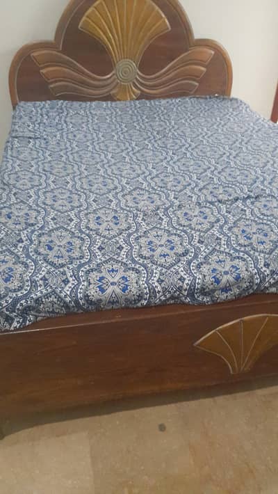 Wooden bed for sale with mattress