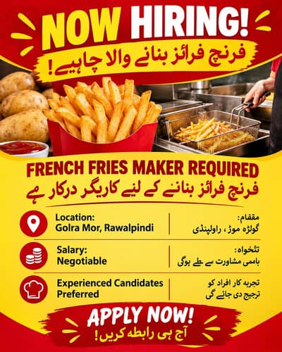 FRENCH FRIES MAKER REQUIRED