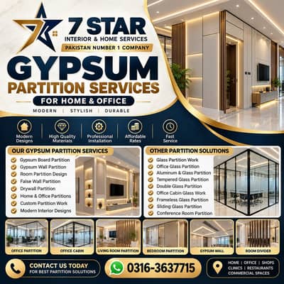 glass partition/gypsum board partition/cement partition/gypsum Ceiling