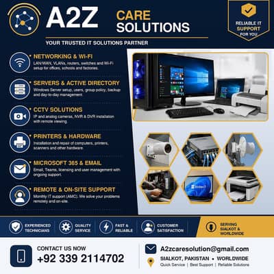 IT Services Sialkot - Networking, CCTV, Printer, Server aur Computer