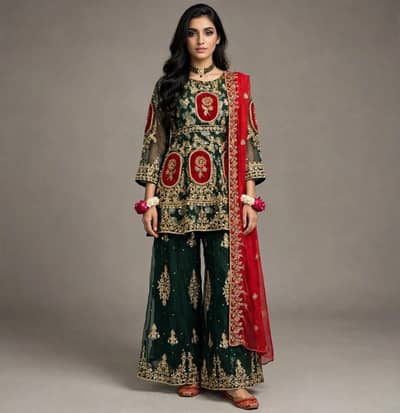 plazo dress green