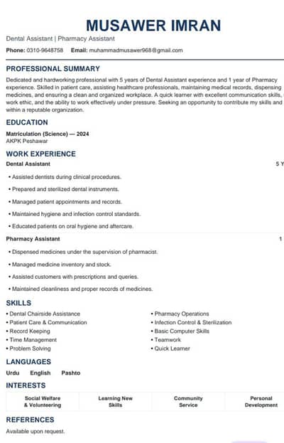 dental assistant job