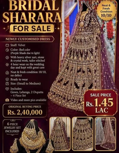 Bridal Dress | Barat Dress | Wedding Wear| Bridal Lehnga | Jewellery