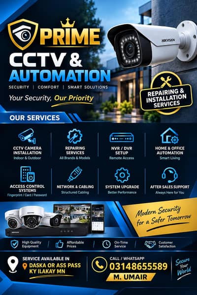 CCTV Camera Installation, Maintanance & Complete Security Solutions