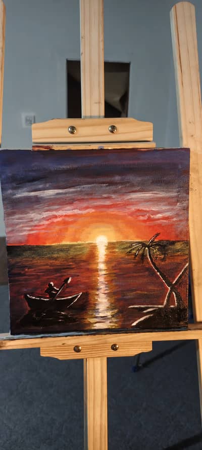 Original Sunset Painting - Ocean Sunset Acrylic on Canvas