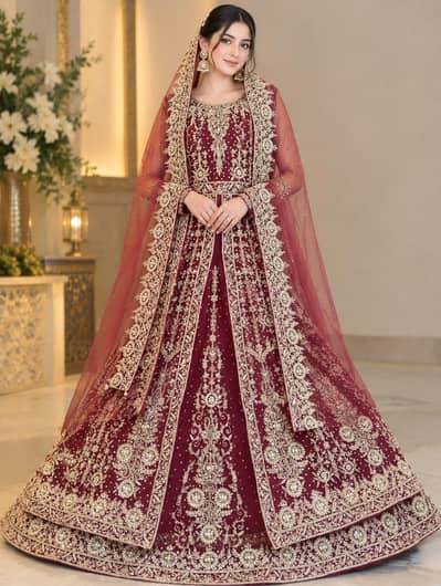 Beautiful Maroon Bridal  Lehenga for Sale