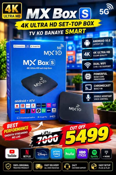 MX10 PRO ANDROID TV BOX WITH VOICE REMOTE 8GB/128GB 03264174150