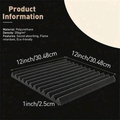 Parallel Ridge Acoustic Foam|Soundproofing foam 1x1ft