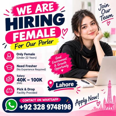 Female Parlour Assistant Required in Lahore | Freshers Welcome