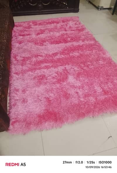 pink shaggy rug 140×220 cm