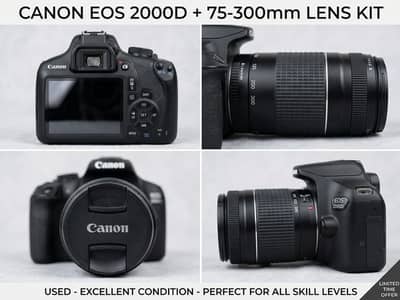 CANON ES2000 DSLR Camera With 75/300 Zoom Lens 10/10 Condition