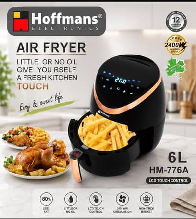 Airfryer|Air Fryer 6 Liter | Hoffmans Digital Electric Air Fryer 2400W