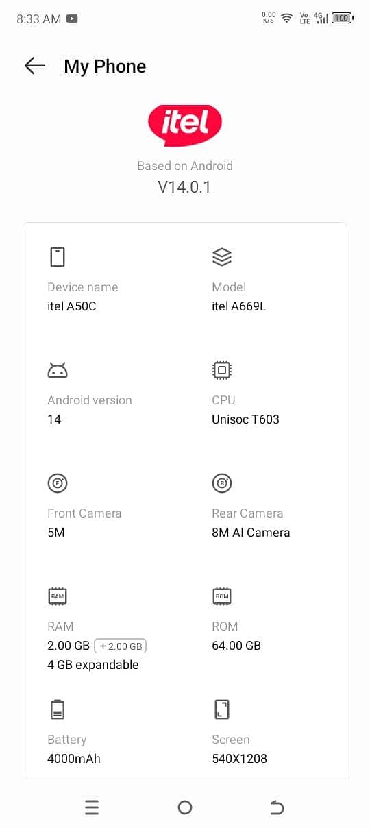Itel A50C 7