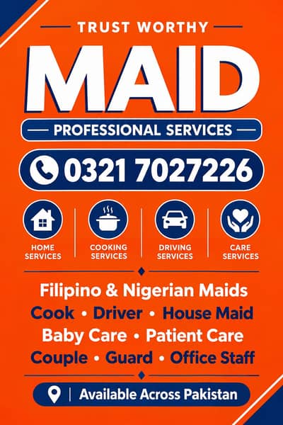 Cook Driver Maid Baby Care Patient care Helper Available. .