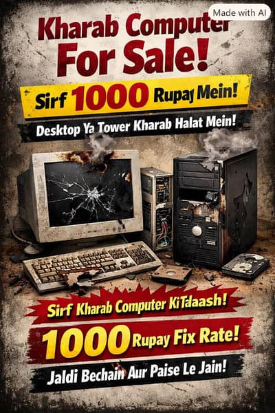 Kharab Computer Bechain  Sirf 1000 Rupay Mein!