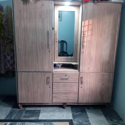 "Big Wooden Wardrobe / Almira with Dressing Mirror For Sale