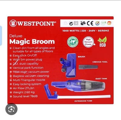 wf231 magic broom with 2 years brand wrranty