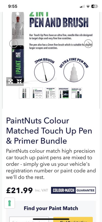 KIA WD Car touchup paint branded New