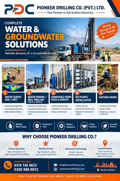 drilling services / boring work / Water Solutions / Earthing Bore
