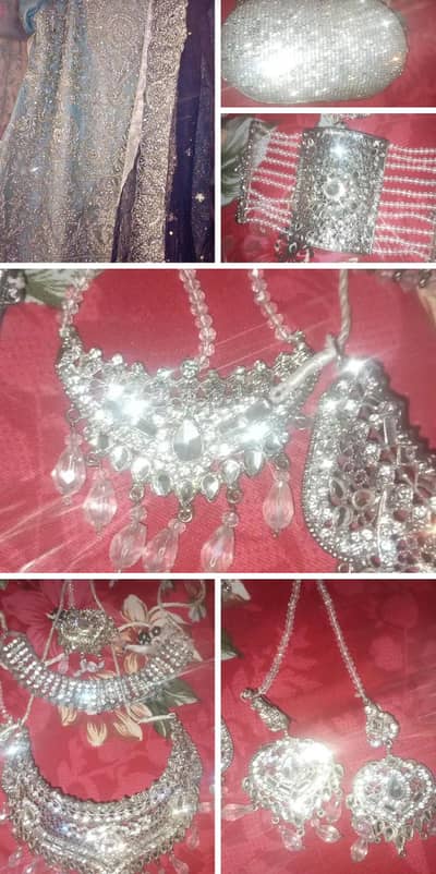 Macsi color /( silver+navy blue) + matching jewelry