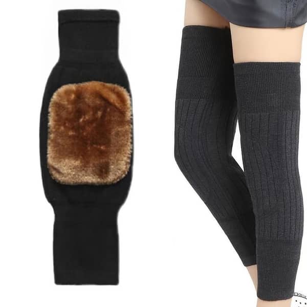 T  Unisex Winter Wool Elastic Knee Brace Pads Leg Warmers Winter Warm Breathable Thermal Knee Warmers Sleeve Knee Pads for Women Men Outdoor Sports
