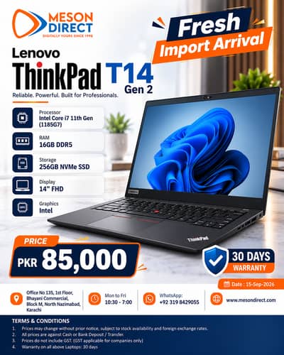 Lenovo ThinkPad Gen 2 Laptop for Sale in Karachi