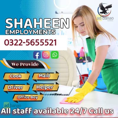 Maid Cook Driver Helper Office Boy Baby Sitter Chef /Maid hiring