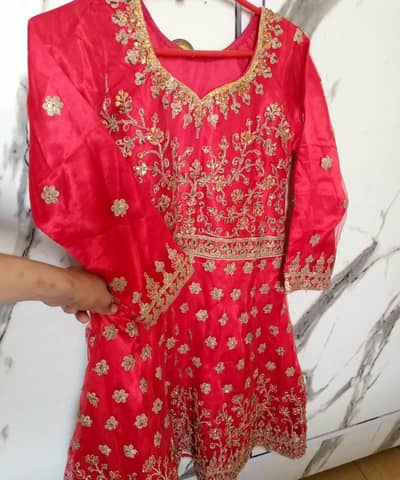 Red Heavy Bridal Sharara - Dulhan Wear - 1 Time Used - Hyderabad