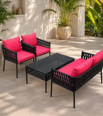 4 Seater Roop Set/Rattan sofa set/L-Shape/Outdoor Chairs/Lawn set