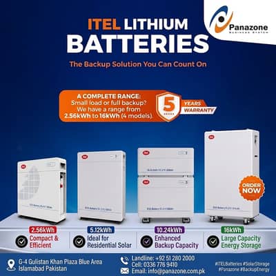 ITEL LITHIUM BATTERIES & SOLAR ENERGY STORAGE-COMPLETE RANGE AVAILABE