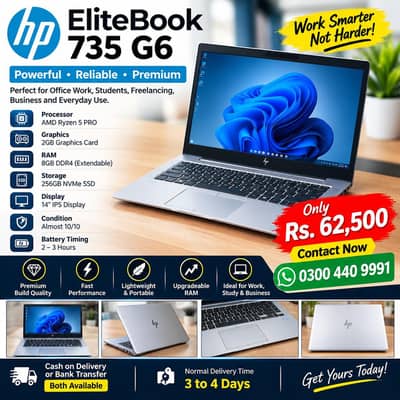 HP EliteBook 735 G6 – Ryzen 5 PRO | 8GB RAM | 256GB SSD