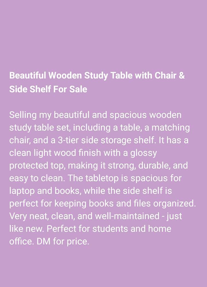 study table 1