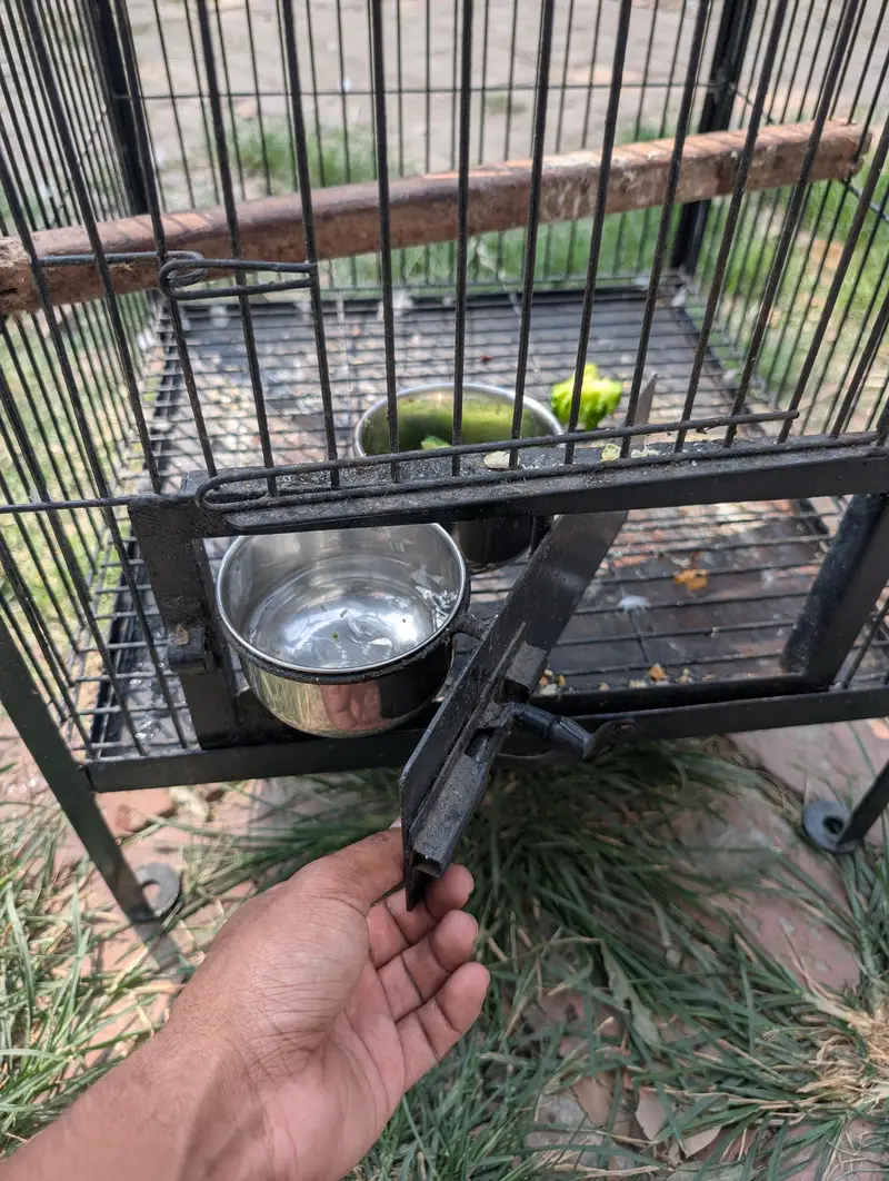 heavy iron parrot cage just like new — photo 4