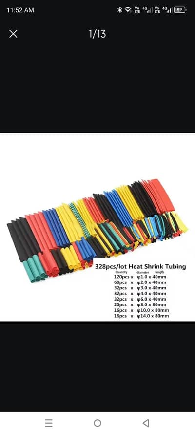 328Pcs Cable Heat sports Shrink Tube Tubing Wrap Sleeve shelving