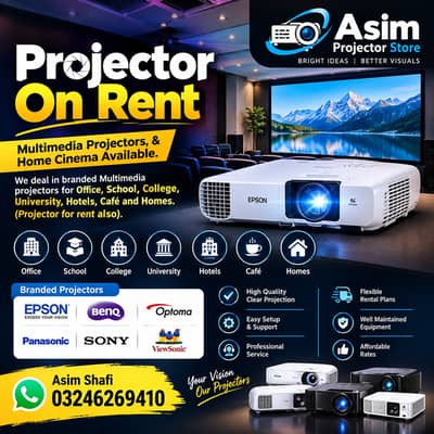 HD Projectors on Rental Multimedia projectors available on Rent
