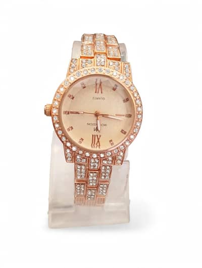 MoWiston Ladies Rose Gold full ston watch Gujranwala